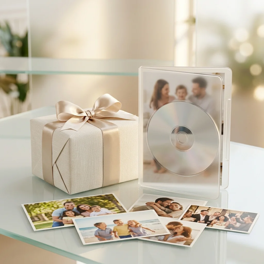 Elegantly wrapped DVD gift
