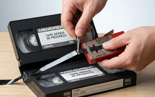 VHS tape physical splicing and casing repair